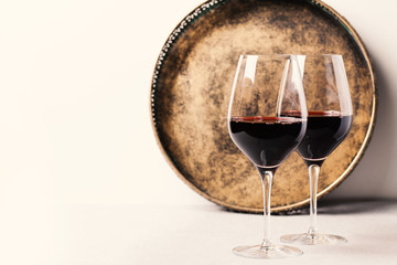 Two glasses of red wine