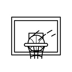 sport ball basketball in basket line style