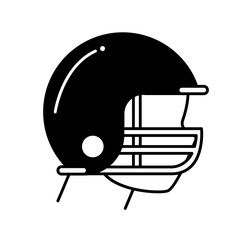 sport head with american football helmet block line style
