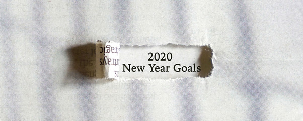 Paper hole with test, 2020 New Year Goals .