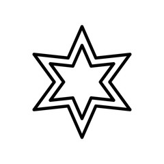 star six pointed line style icon