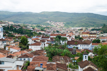 Fototapeta na wymiar A captivating panoramic view of Mariana, Minas Gerais, Brazil, showcasing its scenic landscapes, colonial architecture, and historic charm