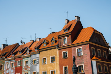 Fototapeta na wymiar Stary Rynek old town market square, colorful buildings in Poznan, Poland