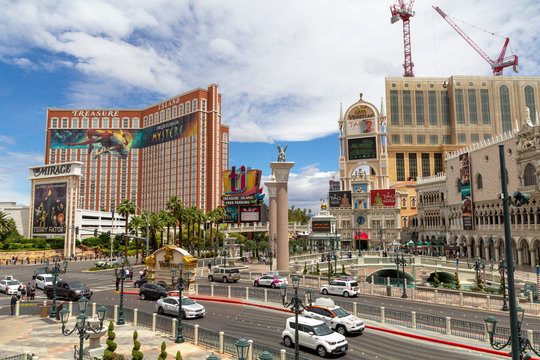 Las Vegas, Nevada, United States: May 20, 2019: Las Vegas Strip, casino and  hotels city view at daytime from the street.Treasure Island hotel and  casino Photos | Adobe Stock