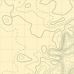 Topographic map background. Grid map. Abstract vector illustration.