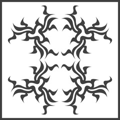 Abstract tattoo tribal symbol. Tattoo art decoration silhouette.