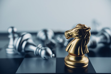 Chess board game business strategy or leadership concept.