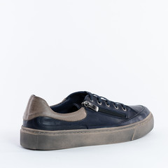 unisex low navy leather sneakers