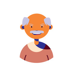 old man character , people flat