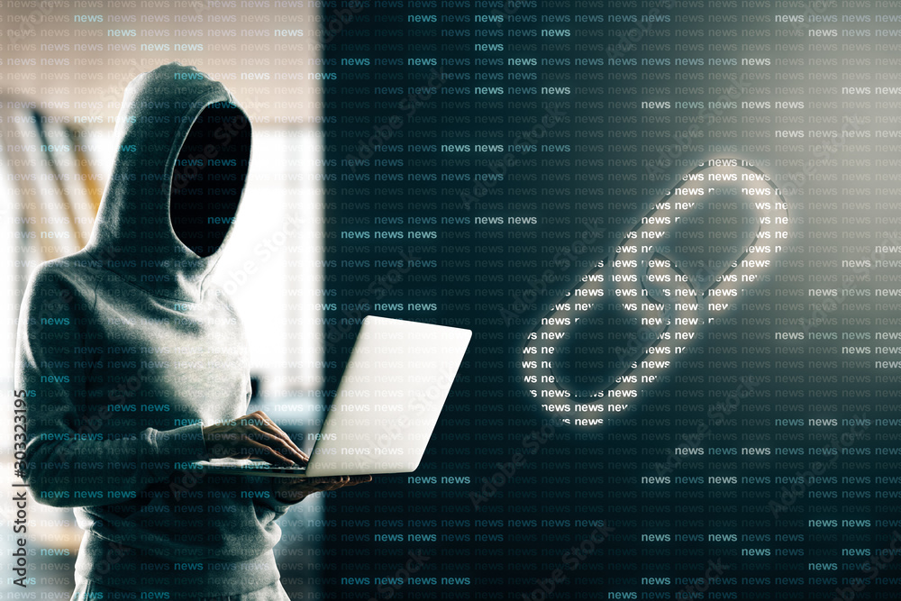 Poster Hacker with blockchain