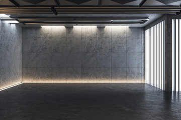 Light concrete gallery interior