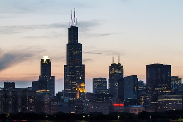 Fototapeta premium Backlit Chicago wallpaper