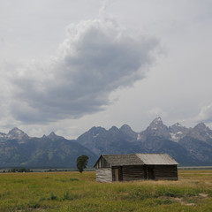 Fototapeta na wymiar mormon house in USA grand teton national park