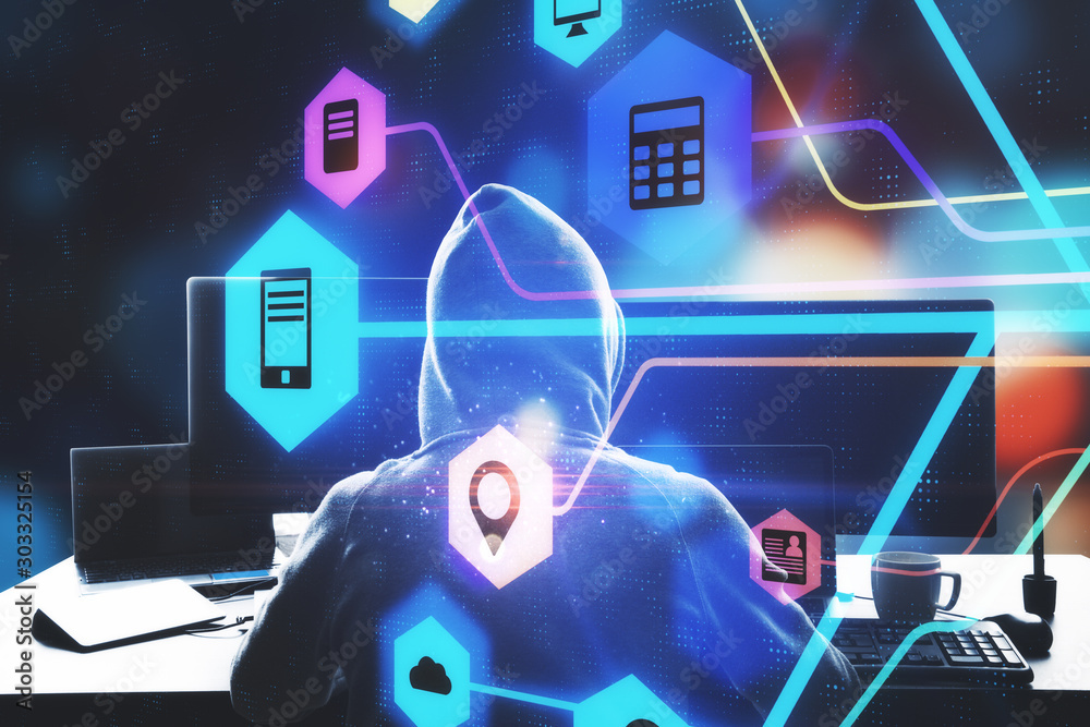 Poster technology and hacking concept