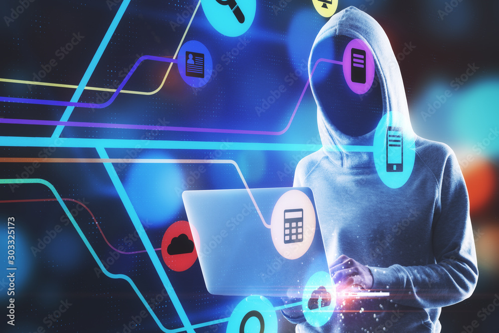Poster Technology and hacking concept