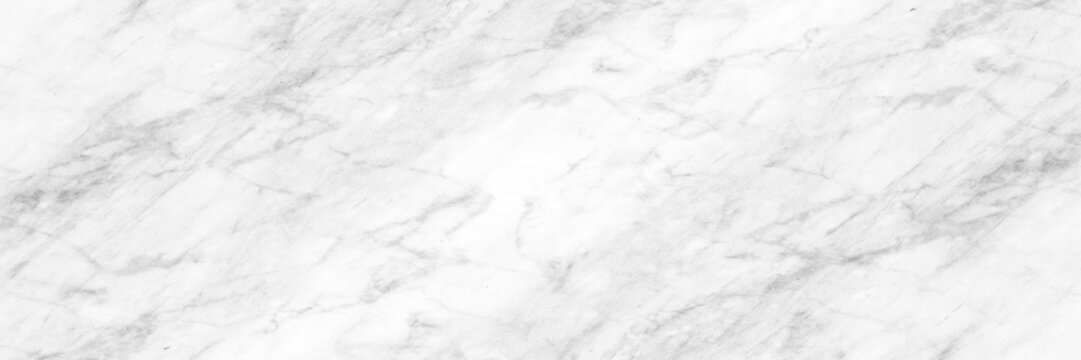 White and gray light marble background.Long panoramic format.