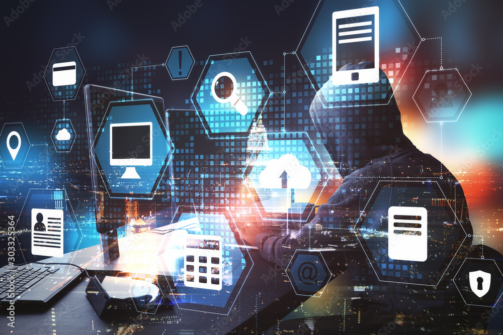 Poster technology and hacking concept
