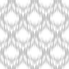 Ikat  seamless monochrome geometric pattern. Abstract background texture.