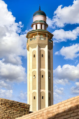 Fototapeta premium View to the Minaret of Farkous Mosque in Tozeur, Tunisia