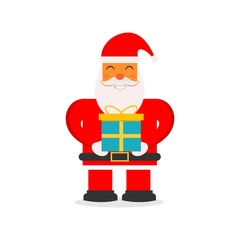 Flat Cartoon Santa Clause vector Illustration for Merry Christmas