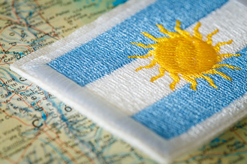 Argentina flag on the map