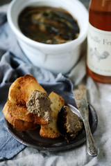 Duck liver pate.style rustic.selective focus