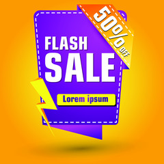 Flash Sale Design for business. Discount Banner Promotion Template. Flash Sale banner template design vector