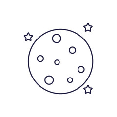 universe moon line style icon