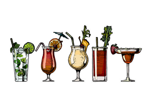 alcohol cocktails set