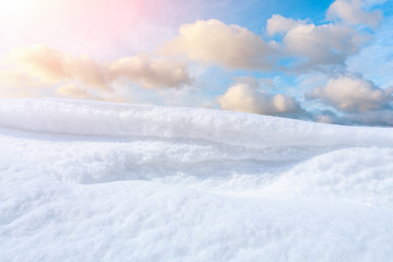 Fototapeta na wymiar Snow mountain and beautiful colorful sky