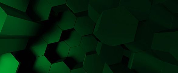 3d GREEN illustration of honeycomb ABSTRACT BACKGROUND, FUTURISTIC HEXAGONAL WALLPAPER, BACKGROUND