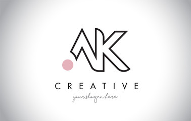 AK Letter Logo Design with Creative Modern Trendy Typography.