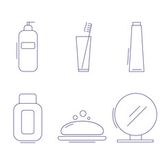 Body care set of simple icons. Vector illustration