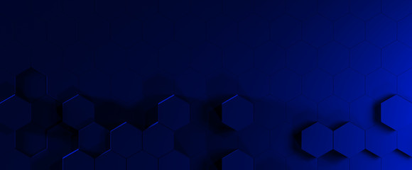 3d BLUE illustration of honeycomb ABSTRACT BACKGROUND, FUTURISTIC HEXAGONAL WALLPAPER, BACKGROUND