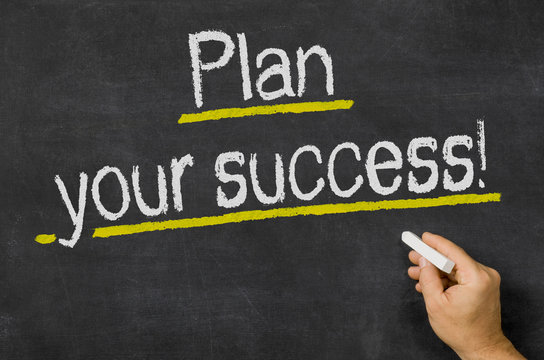 Naklejki Plan your success written on a blackboard