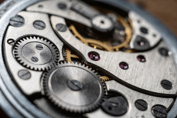 Watch mechanism, extreme close up