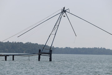 Chineese fishing net on lake