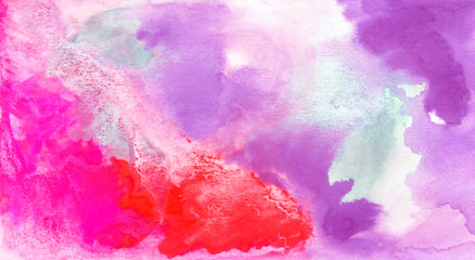 Obraz premium Abstract multicolored background. Hand-drawn texture in watercolor, gouache. Design for backgrounds, covers, packages, Wallpapers.