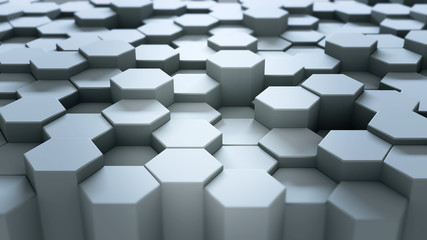 Simply White Hexagon 3d Render