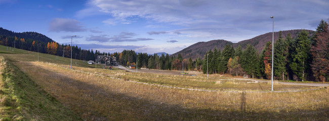 Panorama Limanowa - okolice Łysej Góry, Gronia