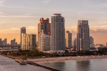 Panorama view of Miami Beach, South Beach, Florida, USA.