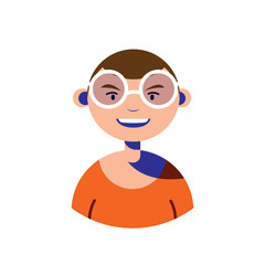 young man portrait , people flat
