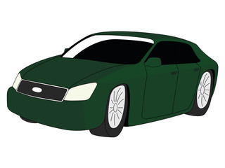 Sedan green vector illustration isolated