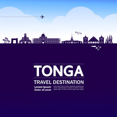 Tonga travel destination grand vector illustration.