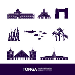 Tonga travel destination grand vector illustration.