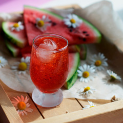 cocktail on wooden table