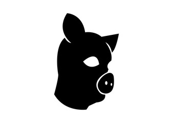 pig mask bdsm icon on white