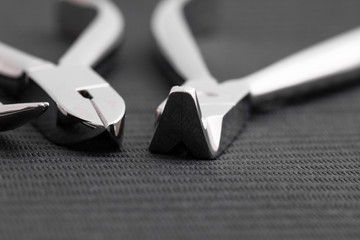 Equipment and dental instruments in dentist's office. Tools close-up. Dentistry