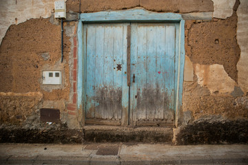 alte blaue Holz Tür vintage