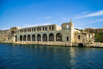 The derelict Lazzaretto was a former quarantine facility and hospital on the shore of Manoel Island, Malta..